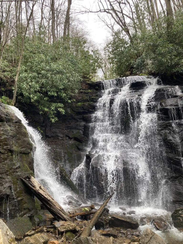 Soco Falls, a peaceful dual waterfall in the North Carolina mountains